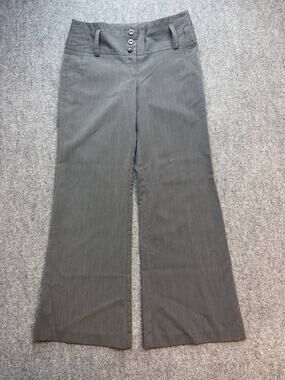 Catch My i Women’s Size 9 Gray Pinstripe Wide Leg Dress Pants Trousers